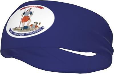 Flag of Virginia Headbands for Women Men Sports Headband Outdoor Interior Breathable Sports Wicking Hair Ties Leisure Hair Bands