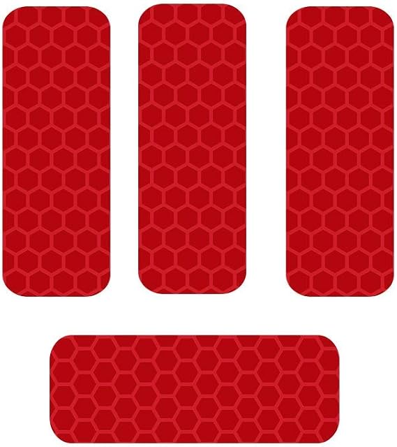 Reflective Decals Safety Stickers Waterproof Warning Tapes Conspicuity Diamond Grade Rear Rectangle Warning Reflective Diamond Stickers - Red