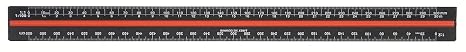 Linex Scale Ruler 30cm, Triangular, Aluminium, Black