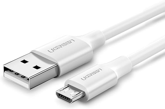 Ugreen Micro-USB & USB-A Data ve Şarj Kablosu, 1.5 Metre, Beyaz