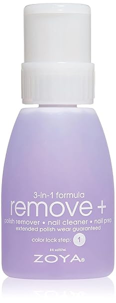 ZOYA Remove Plus Acetone Nail Polish Remover with Big Flipper Bottle, Powerful, Safe and Gentle, 3-in-1 Remover + Cleanser + Prep, Award-Winning Big10Free, 8 Fl Oz
