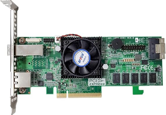 Areca ARC-1886-4x8i 12-Port PCIe Gen 4.0 Tri-Mode RAID Adapter for RAID 0/1/3/5/6/10/30/50/60/Single Disk JBOD