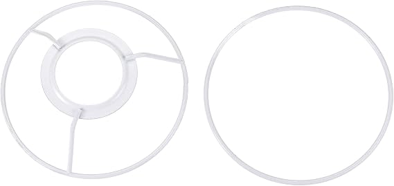 sourcing map Lamp Shade Ring, 120mm Dia. Lampshade Holder Frame Ring for E26/E27 Lamp Socket, Baked Coating Iron 1 Set