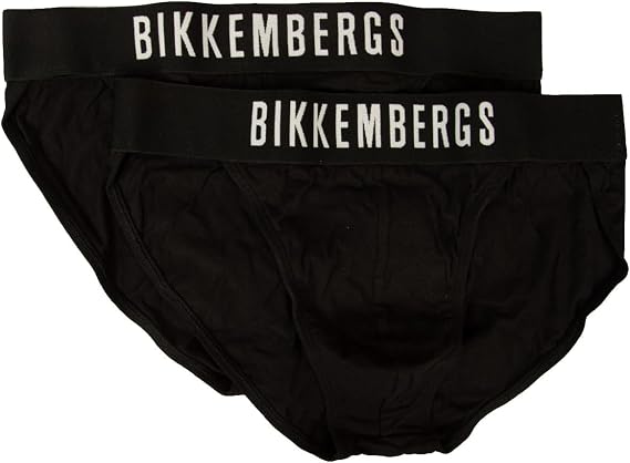 BIKKEMBERGS men's briefs pack of 2 pieces visible elastic elastic cotton underwear article BKK1USC10BI bi-pack briefs