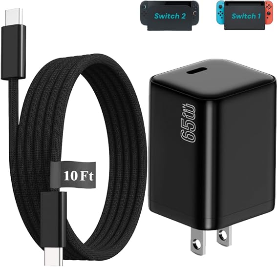 EGK 10FT 65W USB-C Fast Charger for Nintendo Switch (All Series)