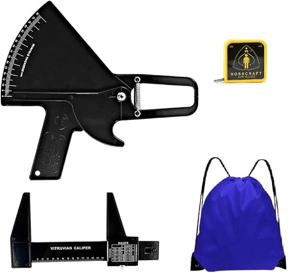 Anthroflex Student Anthropometry Kit with Small Bone Caliper, Slim Guide Skinfold Caliper, Anthropometric Tape Measure, Bag - Level 1 (Black)