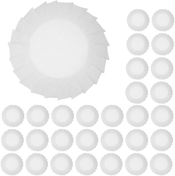 Sewroro 100pcs Disposable Heat-Resistant Silicone Paper Baking Liners for Basque Cake Molds and Air Fryer, Round White Parchment Sheets Suitable for Baking and Greaseproof Use