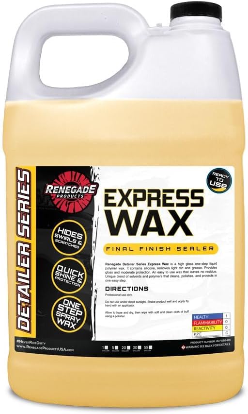 Renegade Products Deep Wet Carnauba Creme - Premium Car Wax for Deep Gloss Finish | Protects Paint, Enhances Shine & Color Depth | Long-Lasting Carnauba Wax for Show Car Results (1 GALLON)