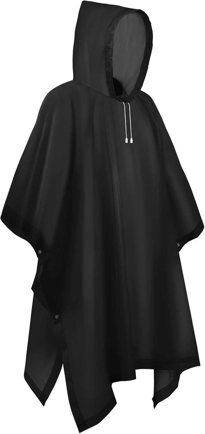 flintronic Waterproof Poncho Adult, Reusable Rain Ponchos, EVA Rain Poncho, Lightweight Waterproof Raincoat with Hoods, Rain Cover Poncho for Camping, Hiking Travel Men Women