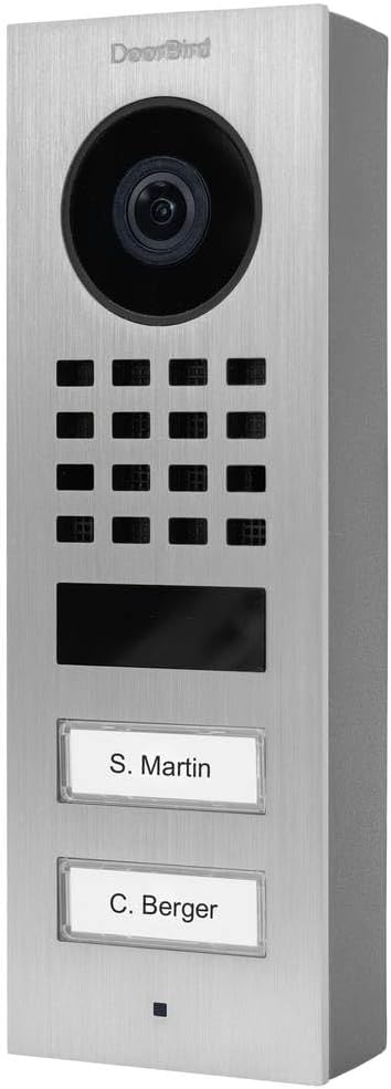 DoorBird D1102V IP Vid Door V2A Edels. 2 Call Buttons Surface-Mounted