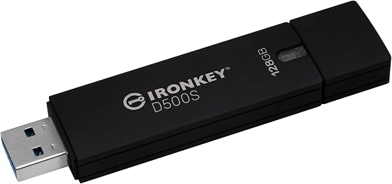 Kingston IronKey D500S hardware-encrypted USB flash drive 128GB FIPS 140-3 Lvl 3 (Pending) AES-256 - IKD300S/128GB