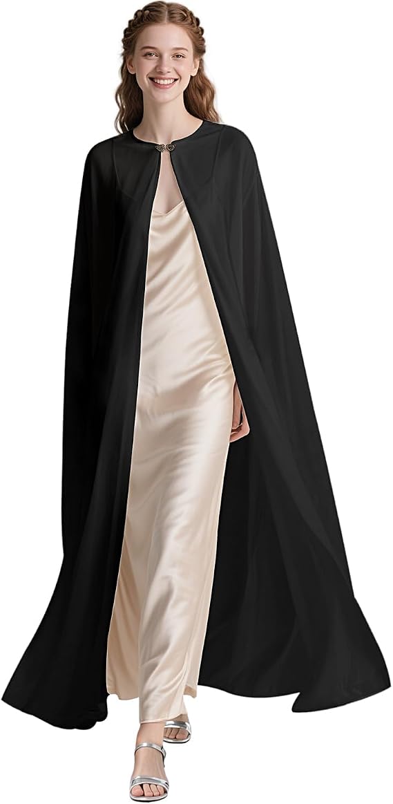 Women's Medieval Chiffon Cape Renaissance Long Sheer Cloak