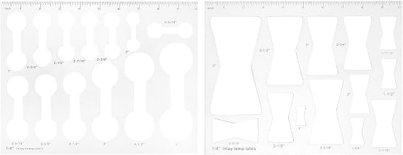 2pcs Acrylic Woodworking Router Templates Dumbbell and Butterfly Shapes Adjustable Double-Sided Router Jigs for Accurate Slotting for Wood Inlay and Furniture Repair