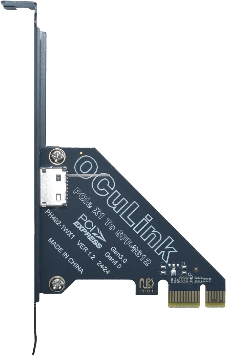 PCIe 4.0 x1 to Oculink SFF-8612 Adapter SFF-8611 External Graphics Card for GPU Dock, eGPU, NVMe SSD