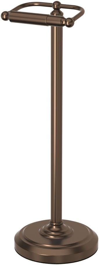 Gatco 1436BZ Toilet Paper Holder Stand, Bronze Finish, Freestanding Bathroom Floor Stand, Weighted Base