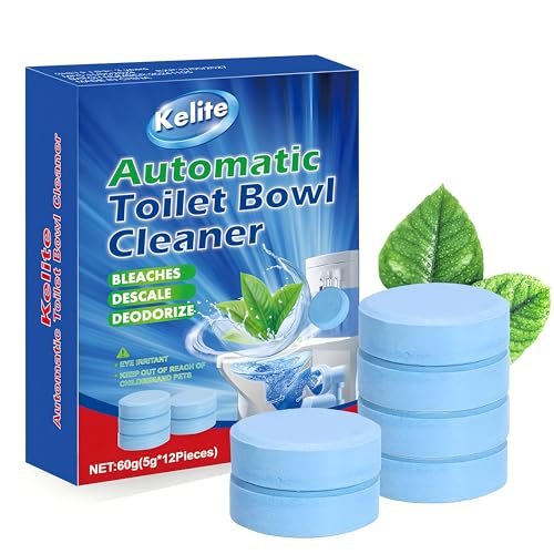 Toilet Bowl Cleaners - 12 PACK, Household Toilet Cleaner, Automatic Toilet Bowl Cleaners with Blue, Sustained-Release Toilet Tank Cleaners for Deodorizing and Descaling, 12PC2.1 Ounces