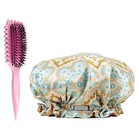 Bounce Curl Slay and Stay Bundle, Reversible Satin Hair Bonnet & Pink Define EdgeLift Brush