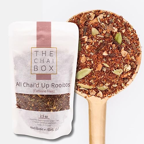The Chai Box Loose Leaf Masala Chai - Gluten & Caffeine Free | Organic Rooibos Tea made with Ginger, Clove, Cinnamon, Cardamom, Fennel Pack of 1 2.5 oz | Makes 25 Cups | Small Batch Loose Leaf Tea with Whole, Premium Spices