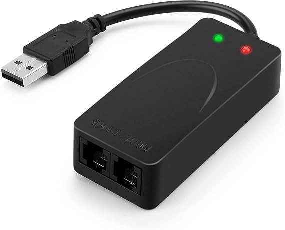 AGPtek External USB 56K Modem, Plug & Play Dial-Up for Fax, Win 7/8/10/11