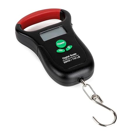 50kg Portable Luggage Scale Digital Precise Fish Hook Hanging Scale Electronic Weight Scale for Travel Household Luggage Scale with Hook Digital Luggage Scale for Travel