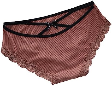 Panties Lace Edge Striped Girls Cotton Crotch Sexy Low Waist Triangle Scarless Japanese