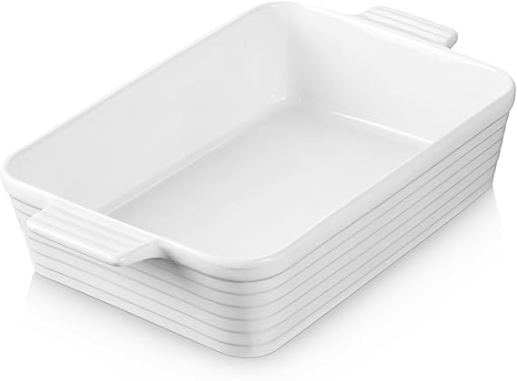 Jassceram 5L Ceramic Casserole Dish, 40x23.5x8cm Rectangular Lasagna Pan