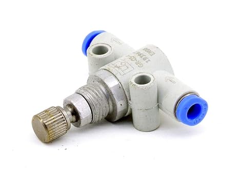FESTO GR-QS-4 (193967), 0.2 to 10 BAR, 110-165 L/MIN Flow, Control Valve, GR Series, NBR Seals, ONE-Way Flow, PA-Reinforced HOUSING, QS-4 AIR Connections