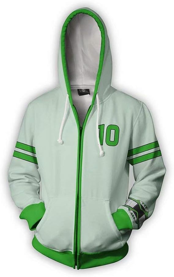 Ben Hoodie Anime Cartoon Cosplay Jacket 3D Printed Sweatshirt (Large, Color 10)