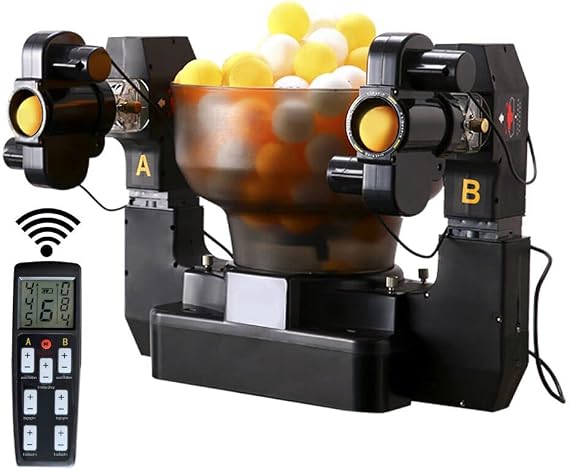 Table Tennis Robots for Training, Table Tennis Machine, Advanced Pingpong Machine Automatic Tennis Balls Launcher with Customize Spin, Frequency, Ball Speed, Rotation Intensity, Landing, Height