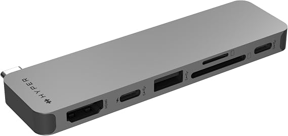 HyperDrive Next 6 Port Universal USB C Hub 6 Port USB Hub for Seamless Laptop Connectivity w/ 4K60Hz, 100W Power Delivery, Ultra-Fast Data Transfer, EcoSmart Form-Fitting for MacBook & PC