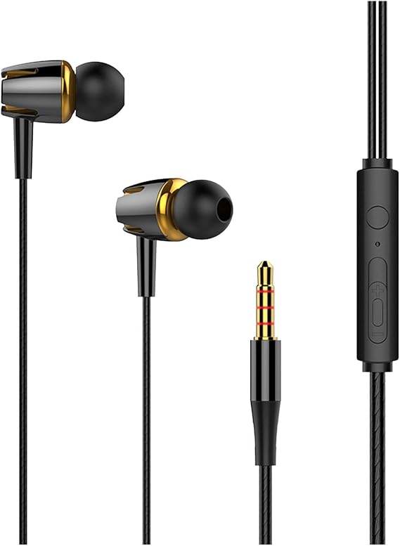 Wired Earbuds - Surround Sound Noise ReductionIn-Ear Headphones | Heavy Bass In-ear Headphones, Skin-Friendly Silicone Hat, For Sports, Computer, Phone, 3.5mm Jack Devices
