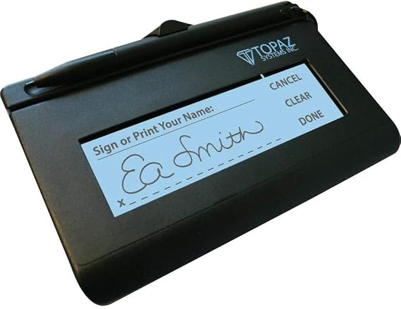 Topaz SigLite 1x5 LCD Signature Capture Pad T-LBK460-HSB-R by Topaz