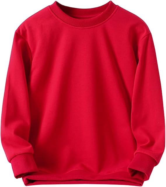 KISBINI Little Boys Crewneck Sweatshirt Long Sleeve Solid Tops for Kids