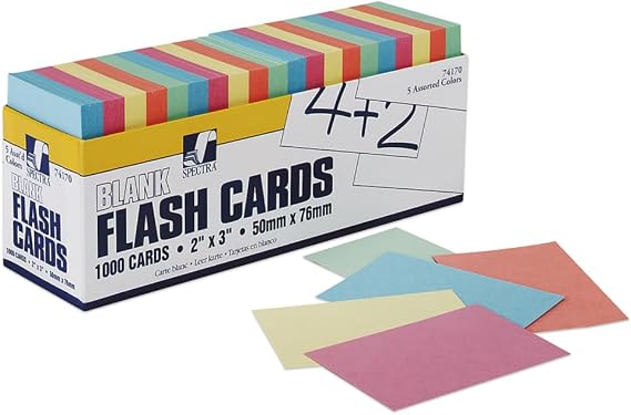 Pacon Blank Flash Card Dispenser Boxes, 2w x 3h, Assorted, 1000/Pack