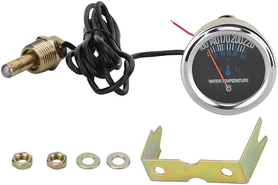 Temperature Meter Gauge 52mm Mechanical Temp Gauge for Car 12V with Yellow Light 38 104C Metal Construction Easy to Install Direct Replacement for Old Gauges