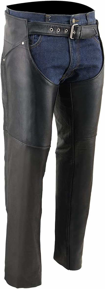 Milwaukee Leather ML1173 Women's Classic Black Leather Hip Chaps - 3X-Small
