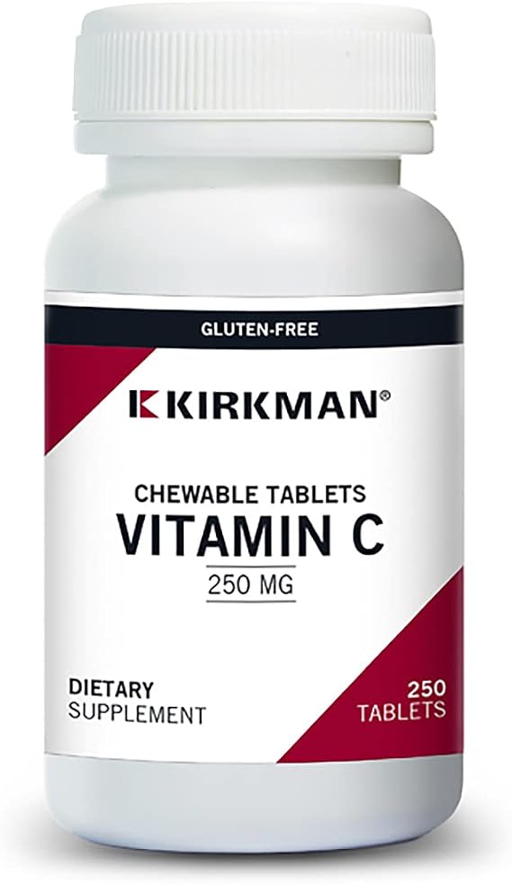 Kirkman Labs Vitamin C 250 mg Chewable Tablets with Stevia-250 Count