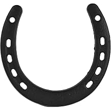 KJHBV Rustic Cast Iron Horseshoe Wall Decor Black Wrought Iron Hanging Decoration with Distinctive Design, Symbol of Blessings for Shelves and Tables, Western Style Home Accent
