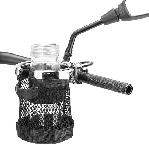 Motorcycle Cup Holders Drink Cup Holder with 7/8"(22mm) Handlebar Fits for Harley Yamaha Suzuki Honda Kawasaki Indian Victory Ducati Triumph, (22mm, Chrome)