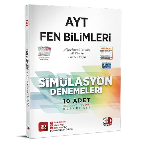 3D Yayınları Ayt Fen Bilimleri 3D Simulasyon Denemeleri Okul ve Kitaplık Cildi – 19 Ocak 2020