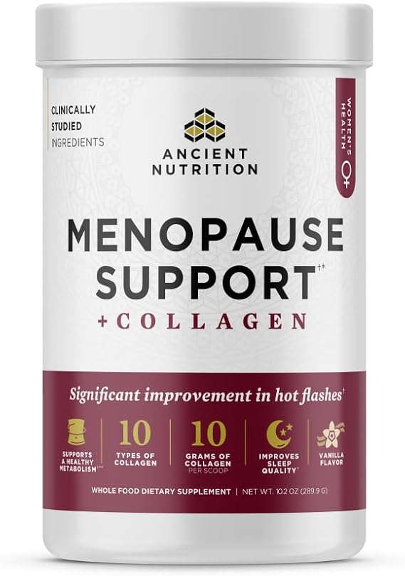 Ancient Nutrition Menopause Support + Hydrolyzed Collagen Peptides Powder