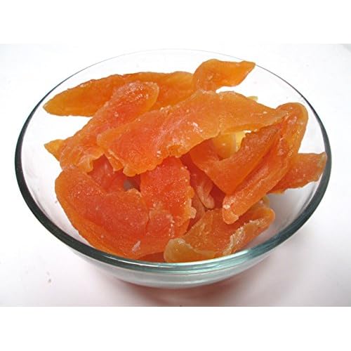 Natural Dried Cantaloupe Spears, 5 LB Bag. No Sulfits. Low Sugar
