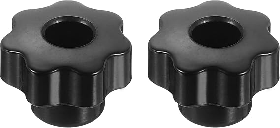 sourcing map 2pcs Star Knobs M6 Metric Female Thread 25mm Plastic Black