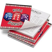 Bunco Score Sheets - 3 Tablets with 50 Sheets Each. Colorful Roll Bunco Score Pads for Up to 6 Rounds