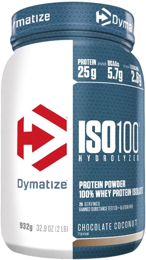 Dymatize ISO 100 Hydrolyzed Chocolate Coconut 932g - Whey Protein Hydrolysat + Isolat Powder
