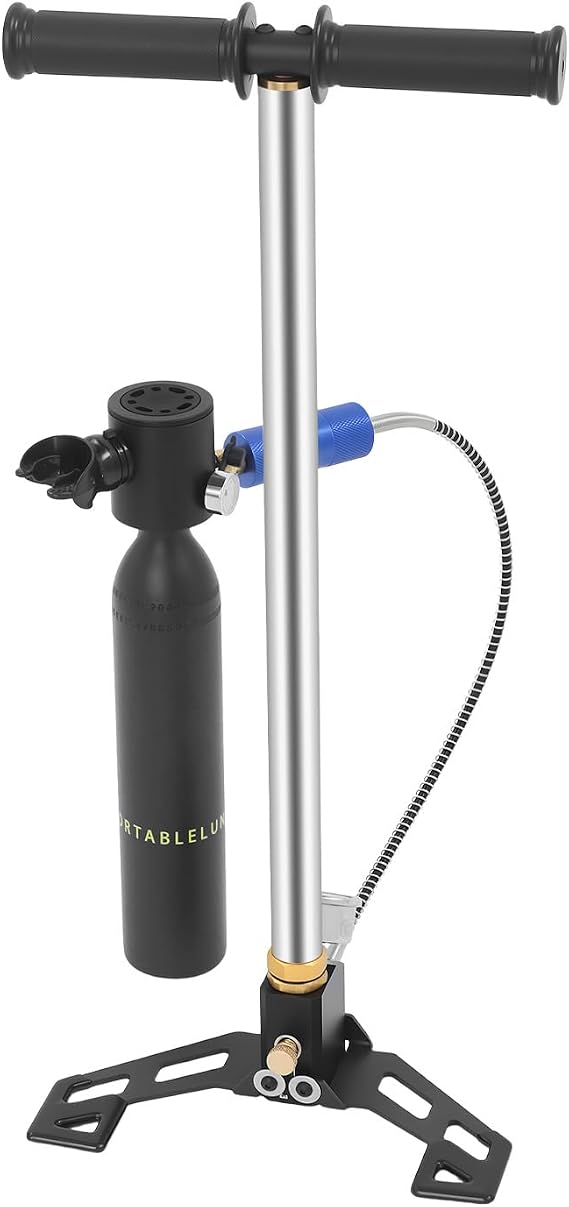 Mini Scuba Oxygen Tank Pump Diving Equipment, Manual Underwater Breathing Portable Scuba Diving Tank Kit with Pressure Gauge Regulator, 0.5L/0.53Qt Air Scuba Tank High-Pressure Pump Diving Set