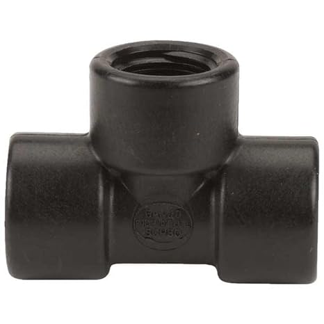 Banjo TEE075 Polypropylene Pipe Fitting, Tee, Schedule 80, 3/4" NPT Female