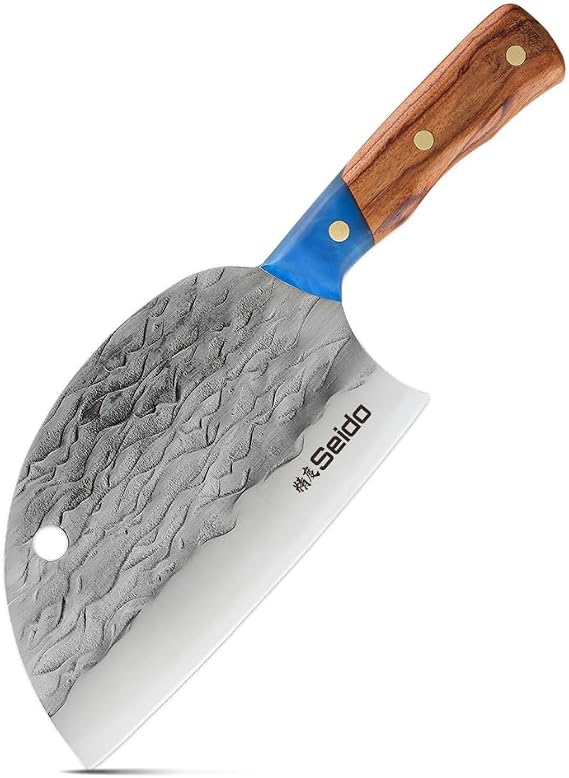 Seido Knives Kaiyo Cleaver Knife | High-Carbon Stainless Steel Blade with Resin Handle |perfect for Slicing Meat, and Camping BBQ | Chopping Bones, Professional Chopping Knife