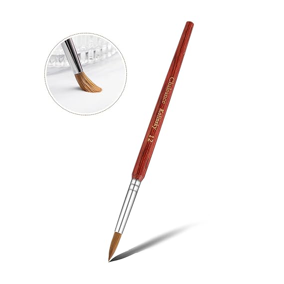 Acrylic Nail Brush for Acrylic Powder, 12# Chaleance Nail Brush for Acrylic Application, 100% Oval Kolinsky Sable Nail Brush, Nail Art Painting Tool