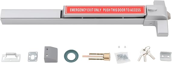 Door Push Bar Panic Exit Device, Fireproof Emergency Lock Panic Exit Device Storeroom, Applicable Door Width 17.13in